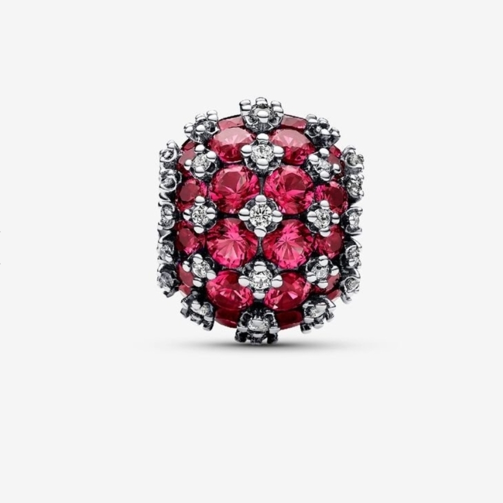 Pandora Sparkling Pavé Round Pink Charm 792630c01 Sterling silver NWT - Picture 2 of 4
